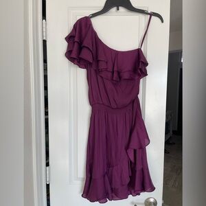 NWT White House Black Market One Shoulder Purple Dress
